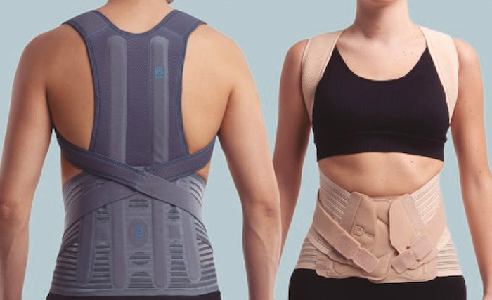 Redresse-dos compatible avec toutes les ceintures lombaires avec plastron velours apparent