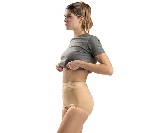Gaine-slip de maintien abdominal et réduction de hernie inguinale Erniablock Lady