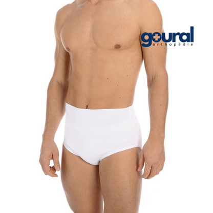 Men's anatomical abdominal support briefs