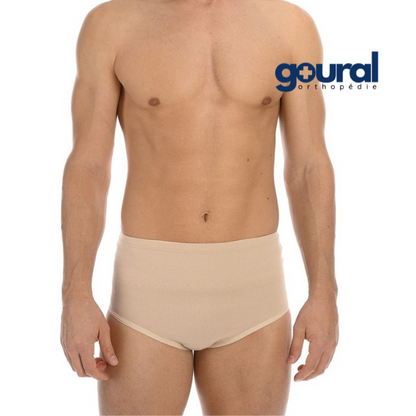 Men's anatomical abdominal support briefs