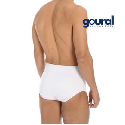 Men's anatomical abdominal support briefs